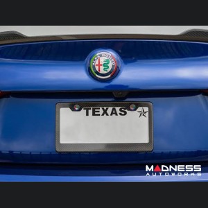 Alfa Romeo Giulia Rear Emblem Frame Trim - Carbon Fiber - Italian Theme